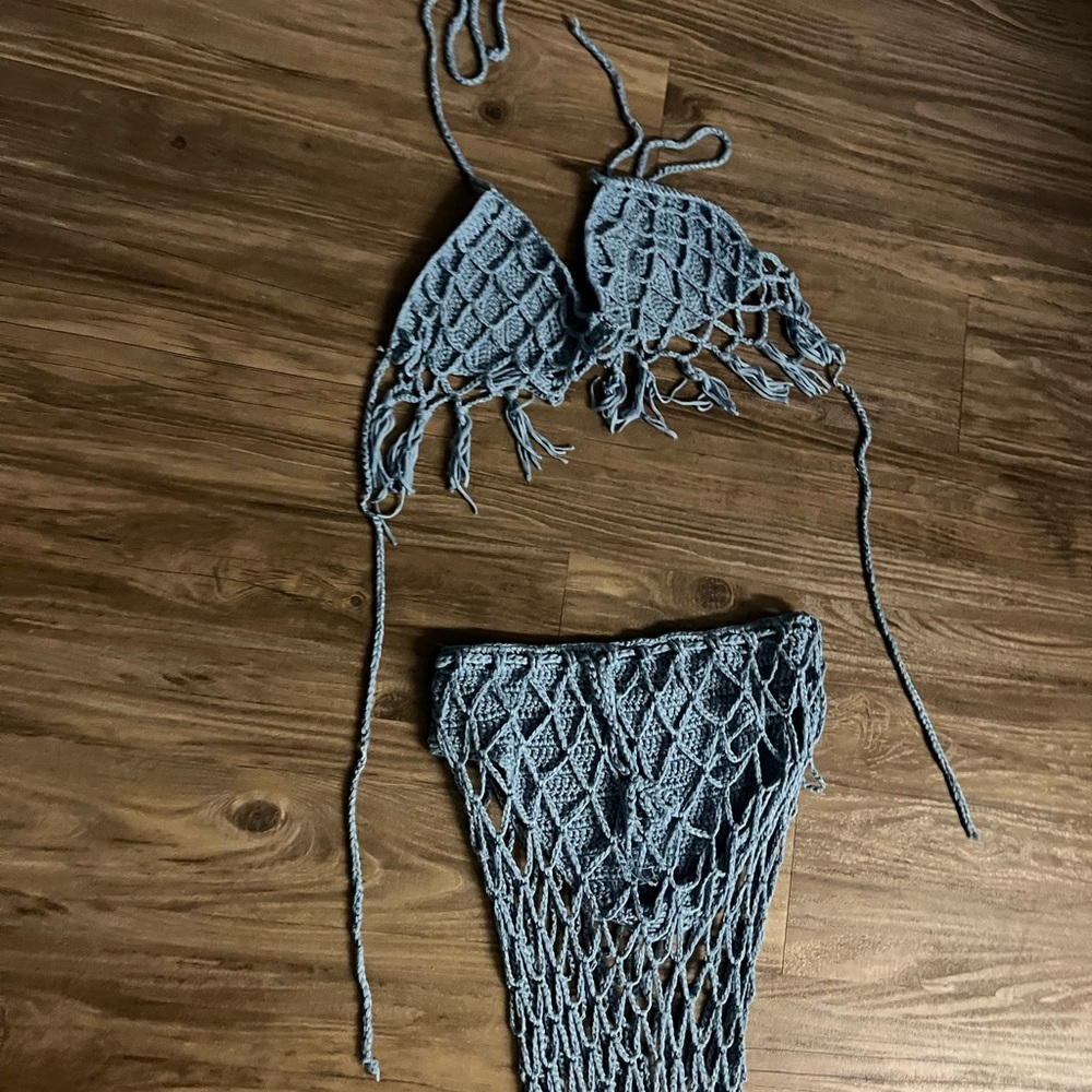 Stunning crochet swimsuit with built on cover up